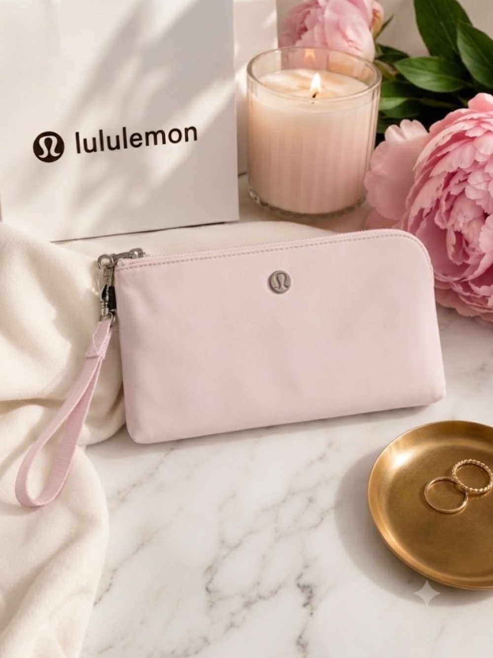🍋💗 NWT lululemon Curved Wristlet Meadowsweet Pink (MEPK) Zip Clutch Pouch
